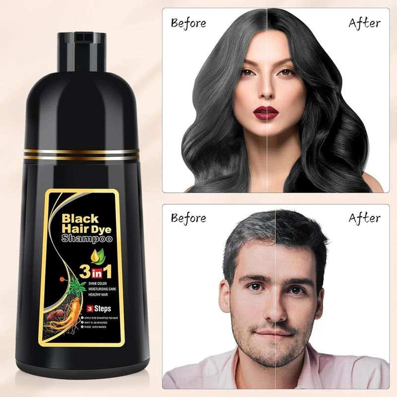 Hair Dye Shampoo (500ml) – An instant coloring shampoo that gives you vibrant, long-lasting hair color while nourishing and strengthening your strands.