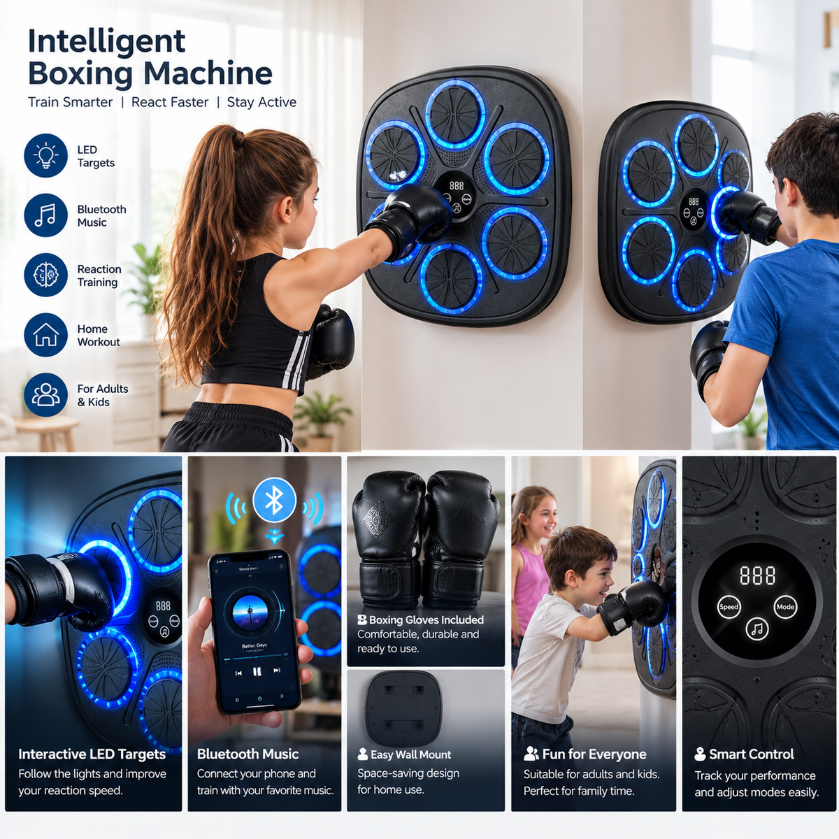 Intelligent Boxing Machine | Smart LED Punching Trainer